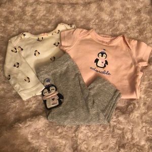 Babygirl 3 piece penguin outfit
